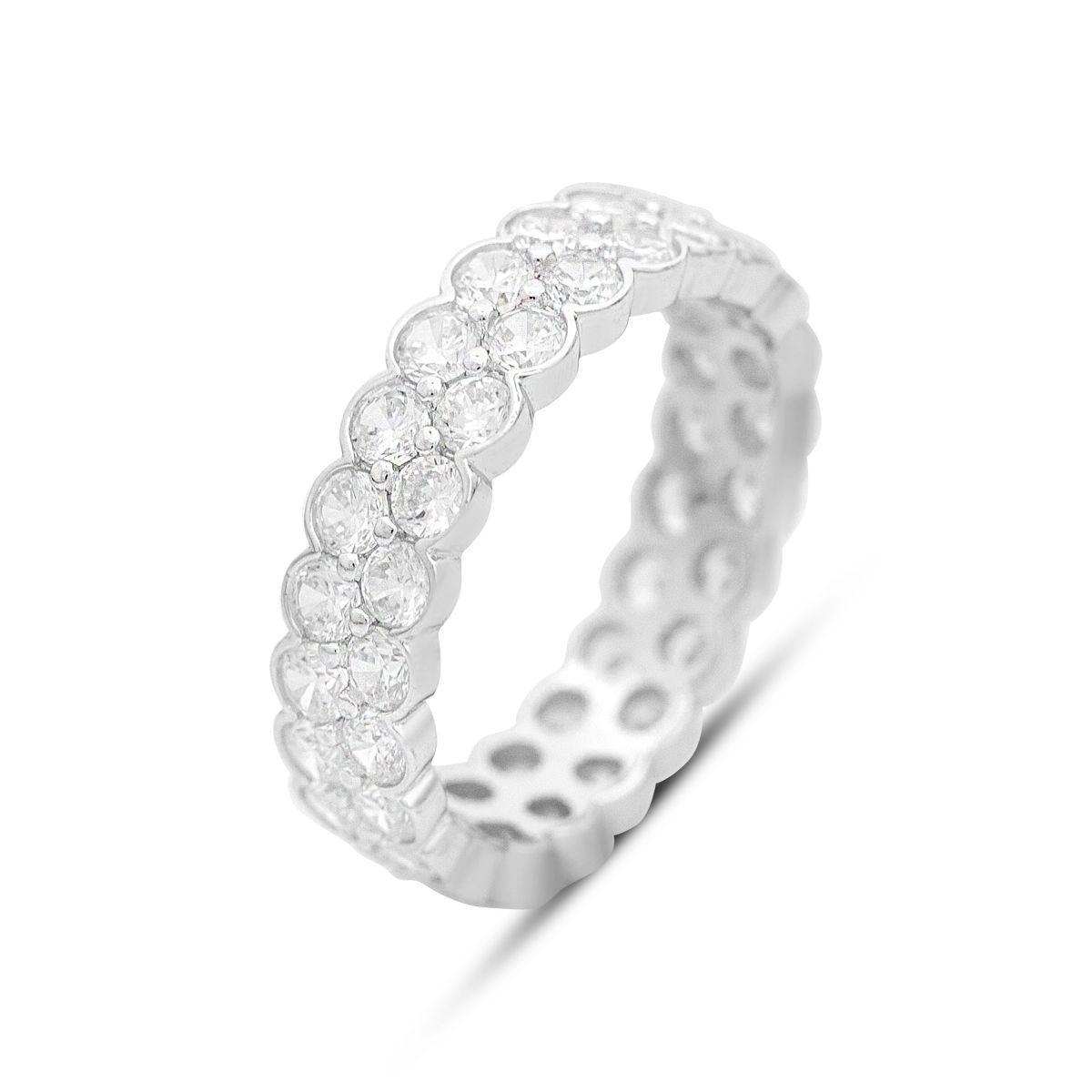 Кольцо серебряное с фианитами 3,36 г р. 16,5 (2149569)