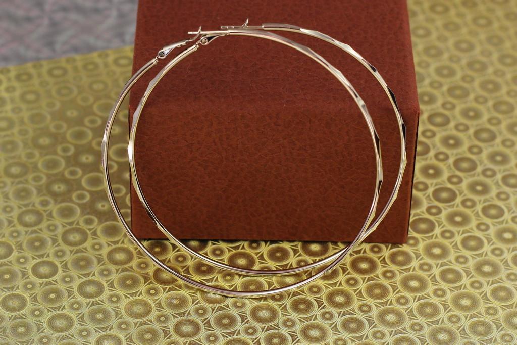 Серьги кольца Xuping Jewelry ромбический узор 8 см Серебристый (2278050265)