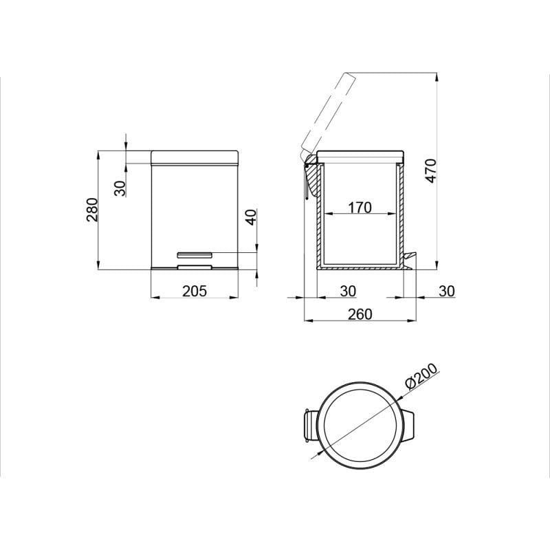 Ведро для мусора Q-tap Liberty CRM 1149 5 л с крышкой - фото 3