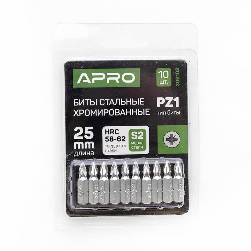 Біта Apro хромовані PZ1х25 мм 10 шт./уп.
