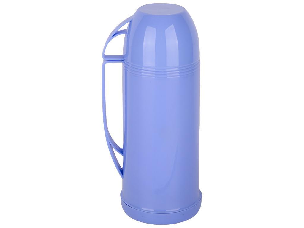 Термос пластиковый со стеклянной колбой Hoz 900 мл Голубой (MMS-2645H-1)