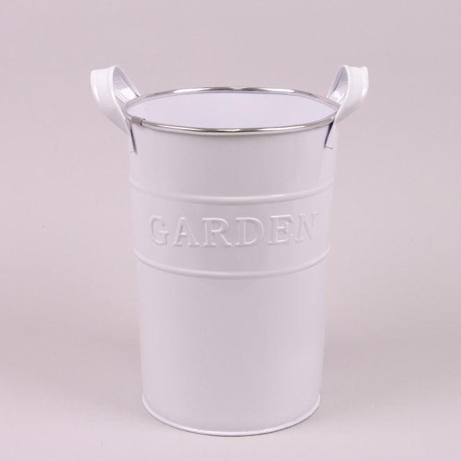 Кашпо металлическое с ручками Flora GARDEN D 17,5 см Белый (38348)