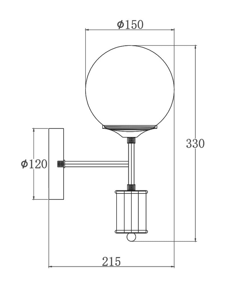 Бра Edlin PL321163W-1 Amiria E27 1x12W IP20 Латунний (28128193) - фото 5