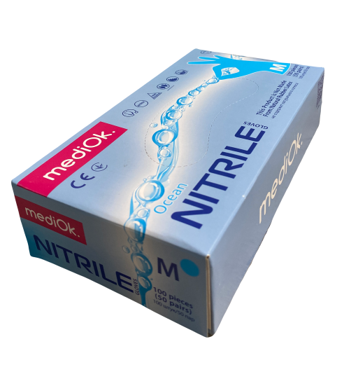 Рукавички MediOk нітрилові M 100 шт. Блакитний (6-040403) - фото 1 Рукавички MediOk нітрилові M 100 шт. Блакитний (6-040403) - фото 1