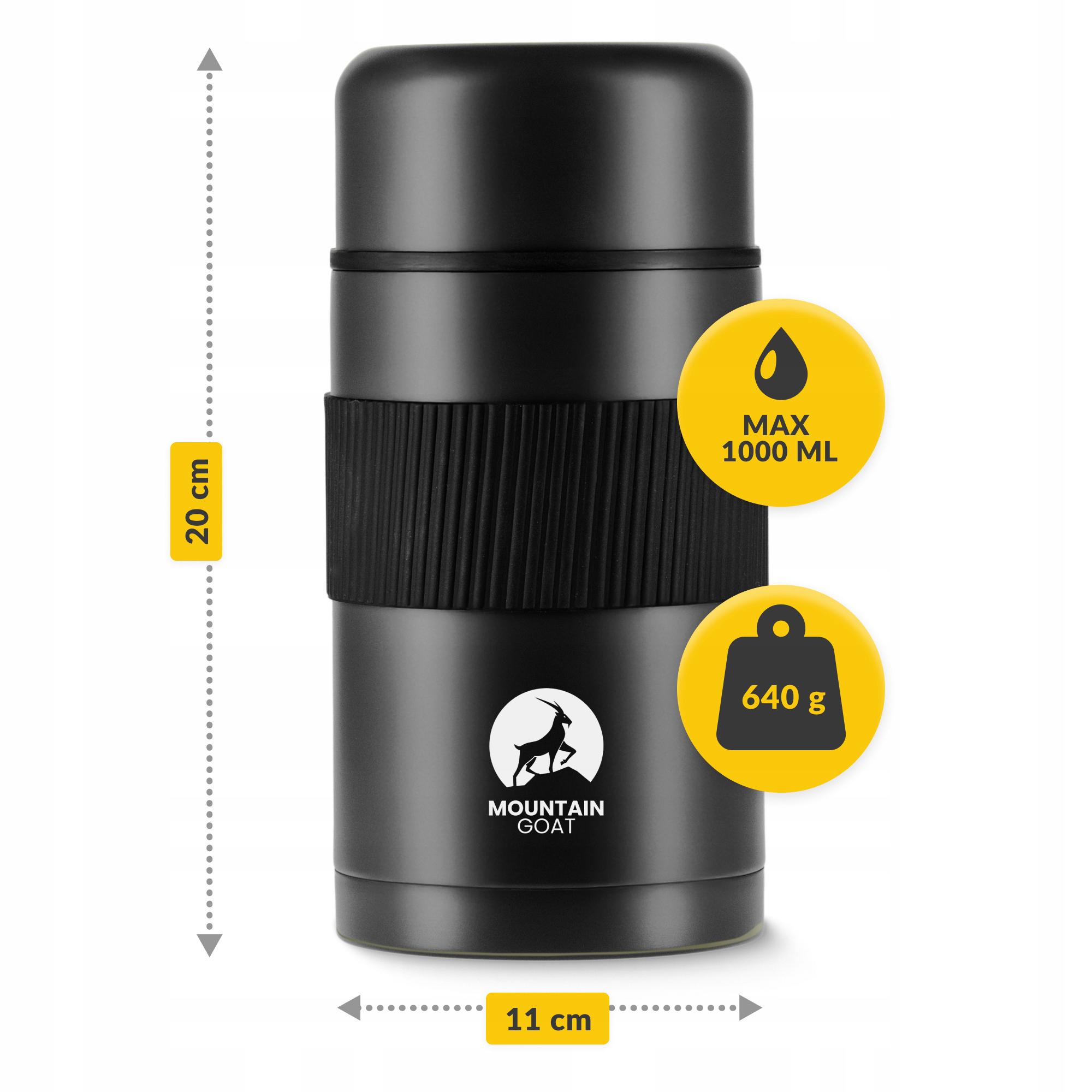 Термос для їжі Mountain Goat 1 л Black (P-5907739315793) - фото 2 Термос для їжі Mountain Goat 1 л Black (P-5907739315793) - фото 2