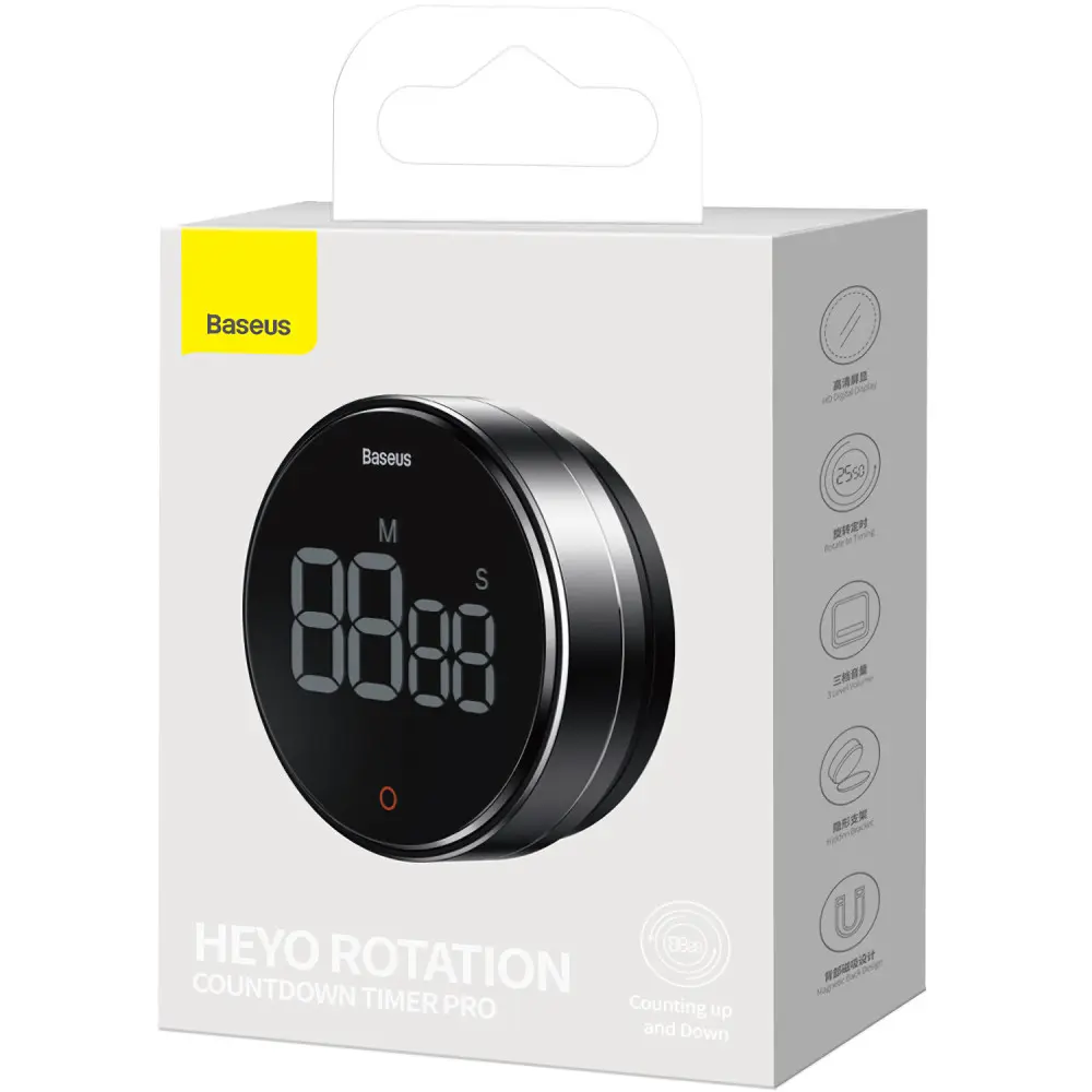 Таймер BASEUS Heyo Rotation Countdown Timer Pro FMDS000013 Dark Grey - фото 7