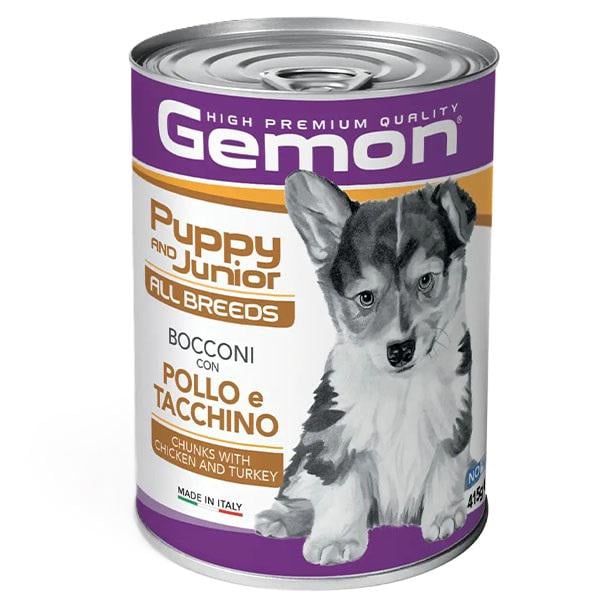 Корм для собак влажный GEMON Dog Wet Puppy & Junior курица с индейкой 415 г (000025779)