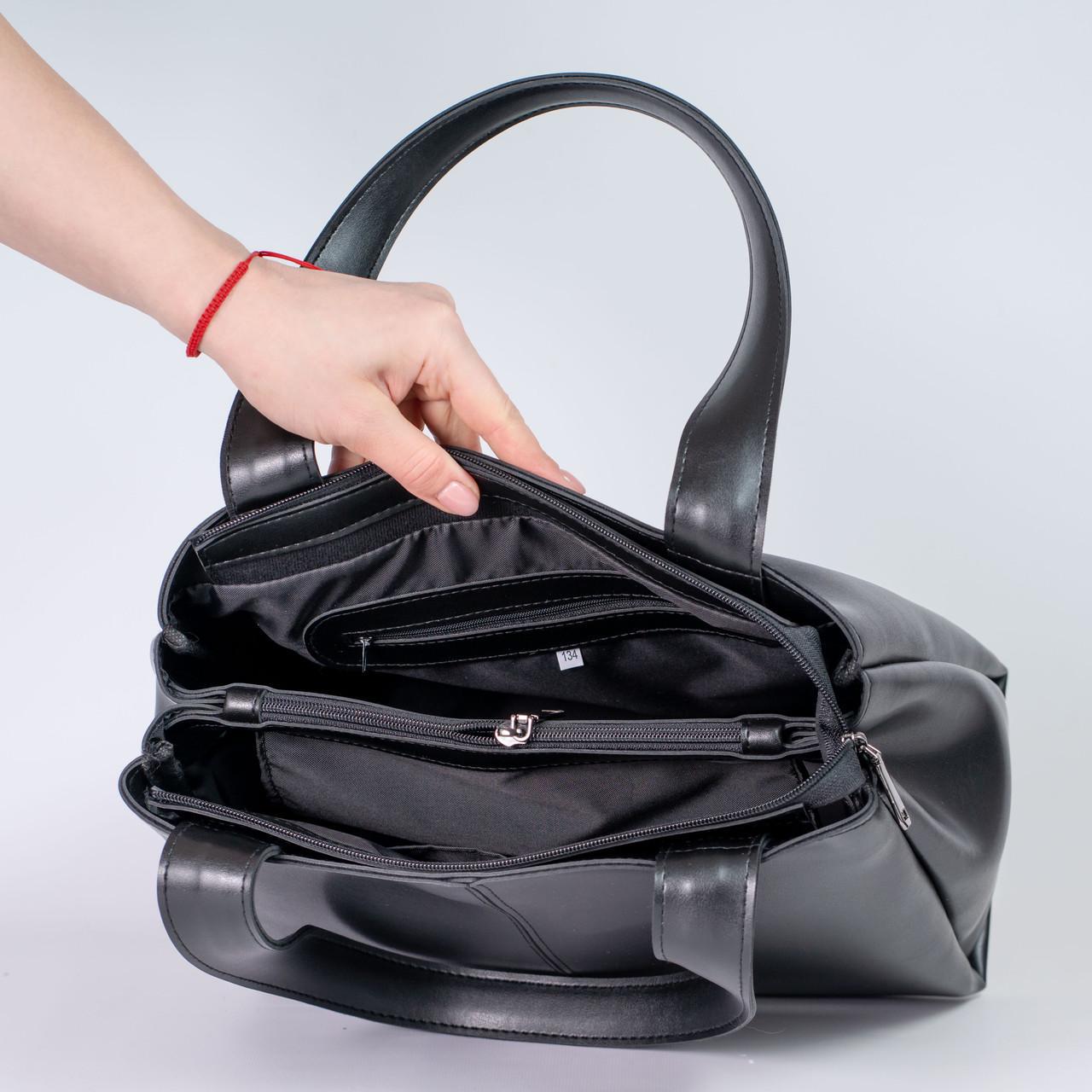 Сумка женская шоппер из экокожи XENIA № 02-25 Черный - фото 2 Сумка женская шоппер из экокожи XENIA № 02-25 Черный - фото 2