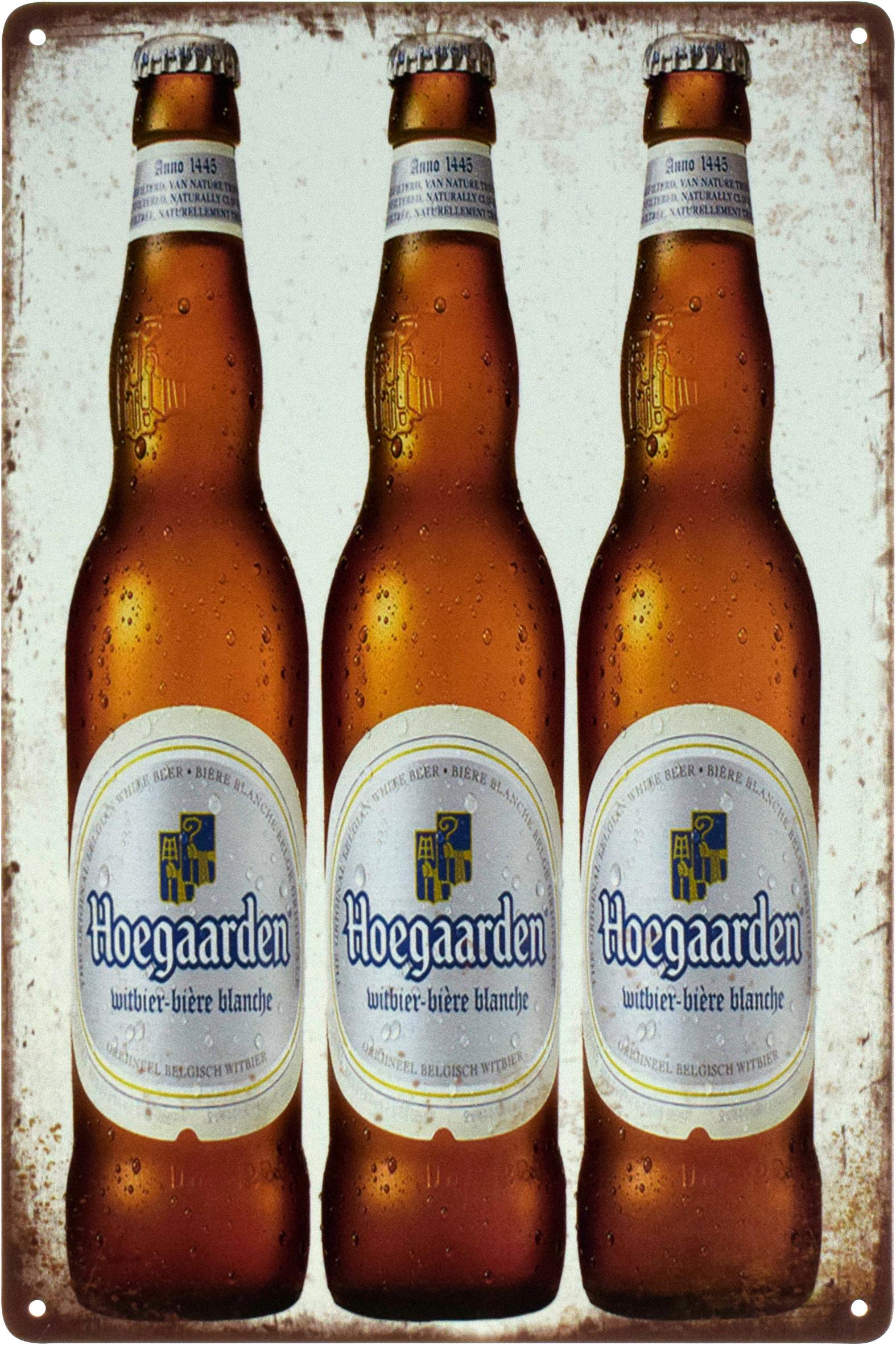 Металлическая табличка Hoegaarden Трио 20x30 см