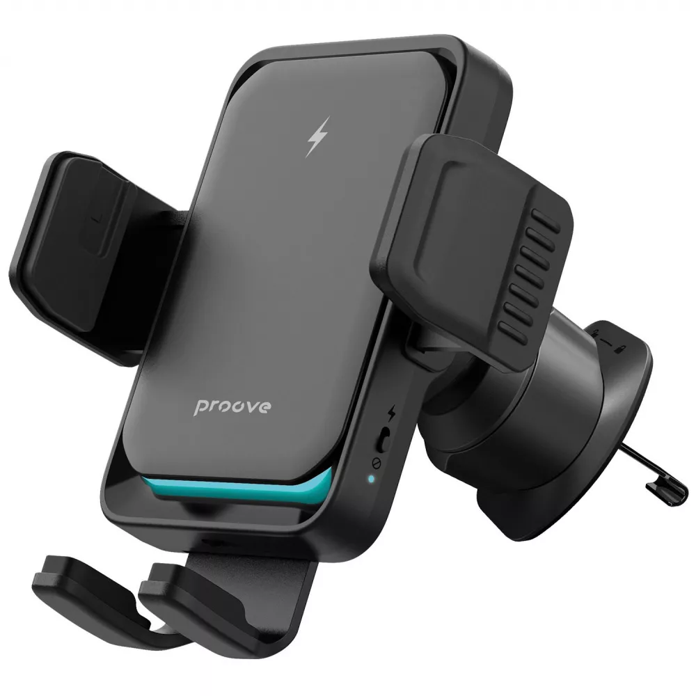 Автодержатель Proove Sonic Pro 15W с зарядкой Qi на дефлектор Черный (640582)