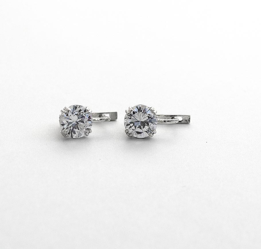 Серьги серебряные с круглым цирконием Maxi Silver 8109 (88109)