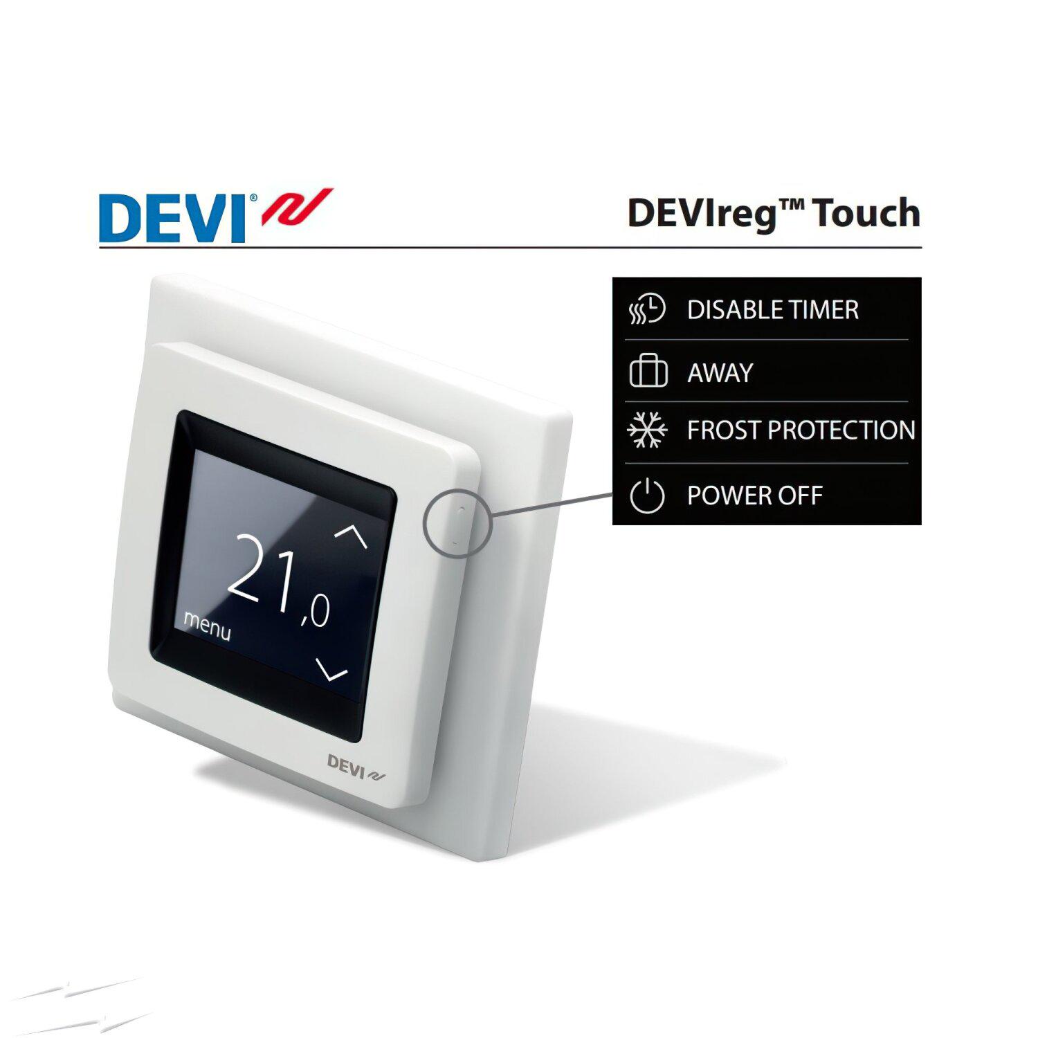 Терморегулятор комнатный DEVI DEVIreg Touch 140F1064 сенсорный с программированием (60052) - фото 5