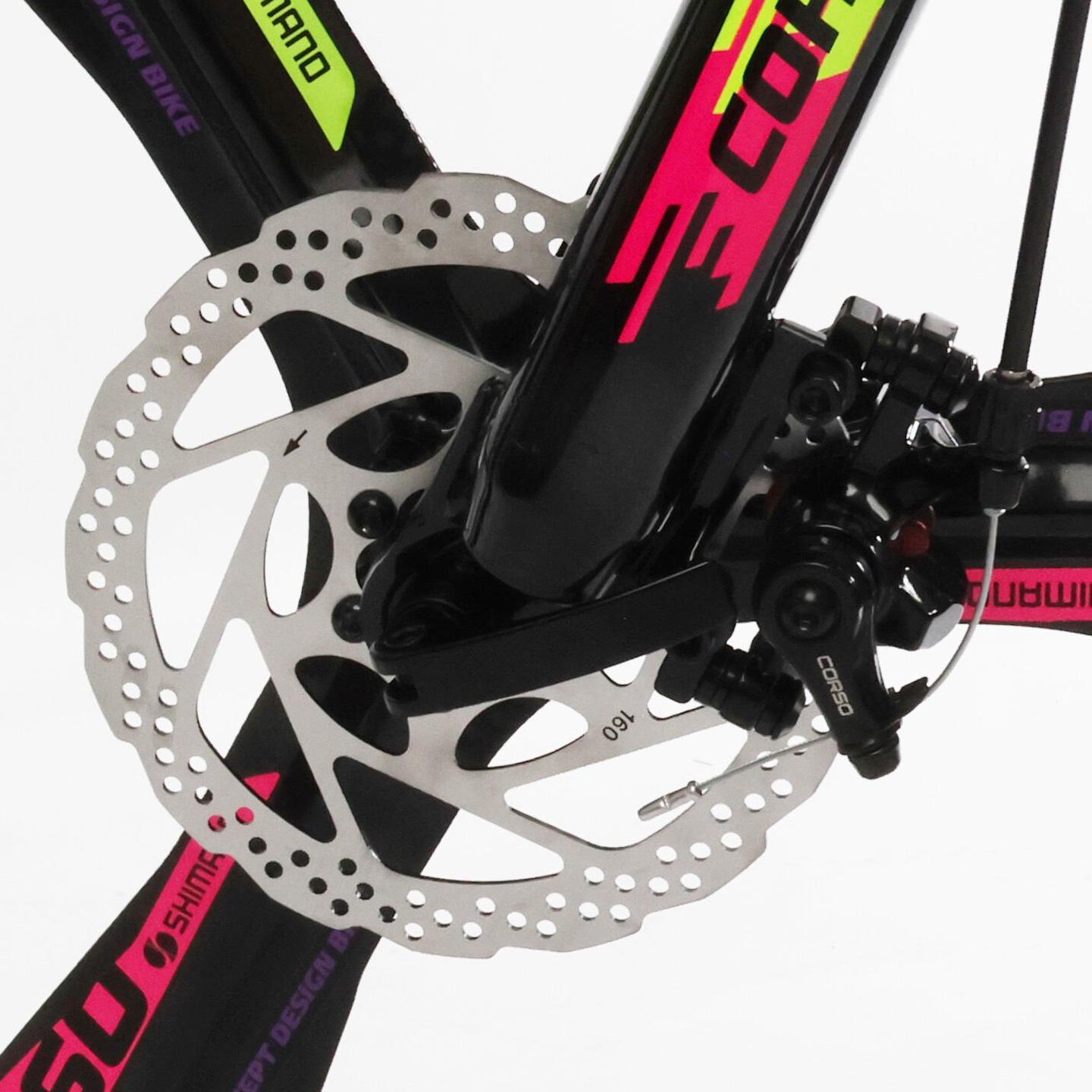 Велосипед горный Corso Evolution алюминиевый литые диски 26"/13" Черно-фиолетовый (824568382) - фото 6 Велосипед горный Corso Evolution алюминиевый литые диски 26"/13" Черно-фиолетовый (824568382) - фото 6