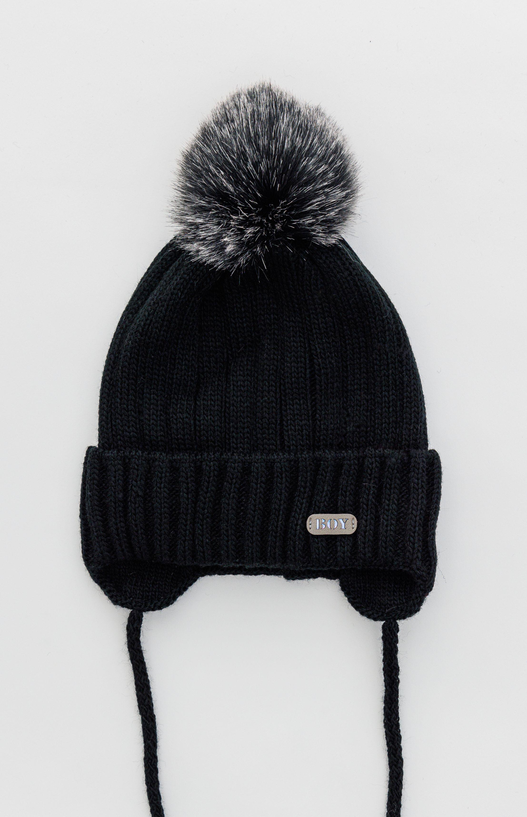 Шапка для мальчика Бой K24 флис 48-50 см Черный