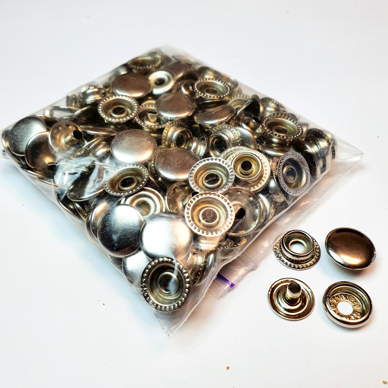 Кнопка металева кільцева Strong Dash Каппа 15 мм 50 шт. Сріблястий Нікель