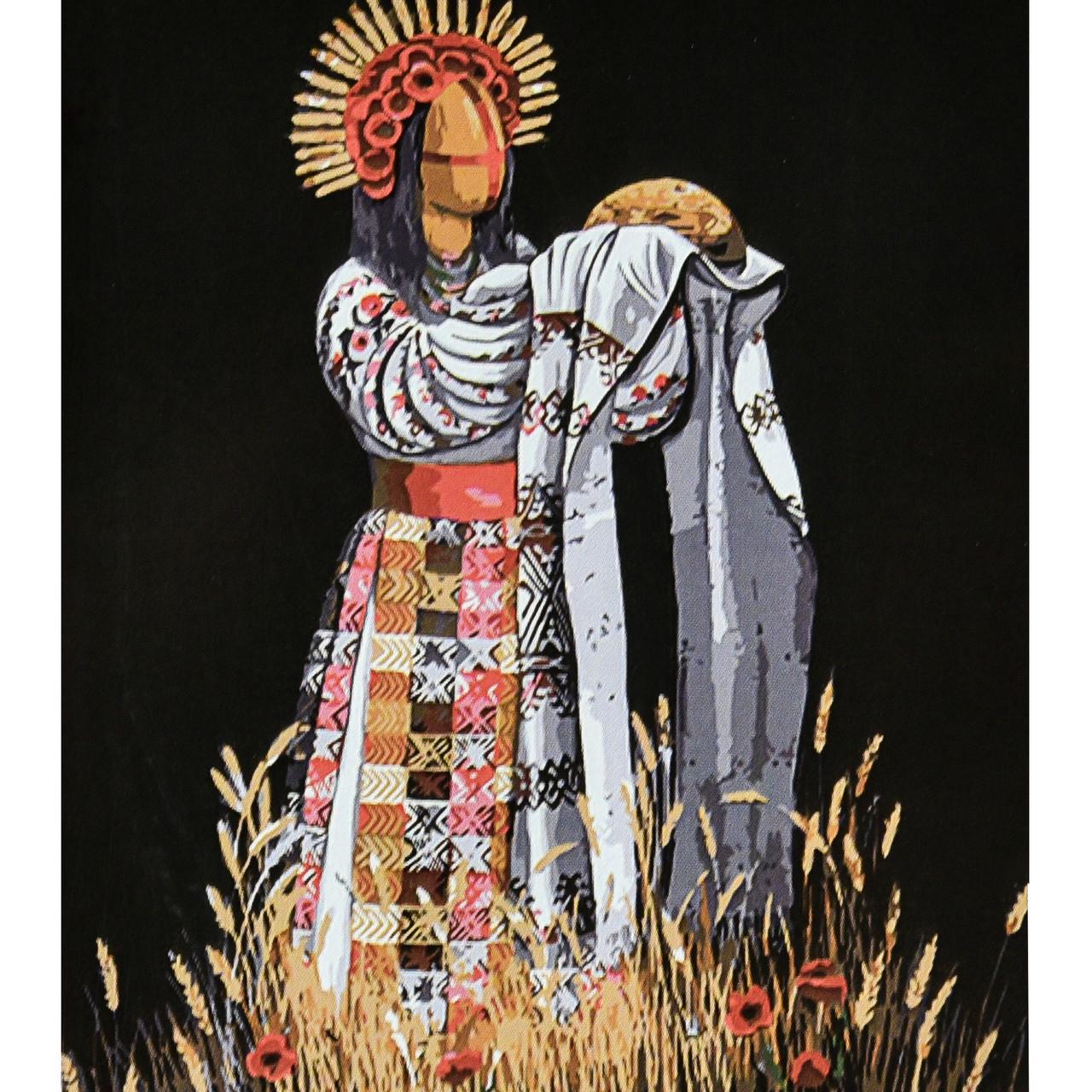 Картина по номерам Strateg Премиум Колоска на черном фоне с лаком 40х50 см (AH1140)