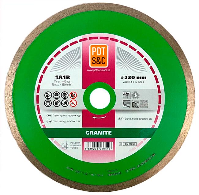 Круг алмазный по граниту PDT Granite 1A1R 230х2х10х22,2 мм (820601CGRu)