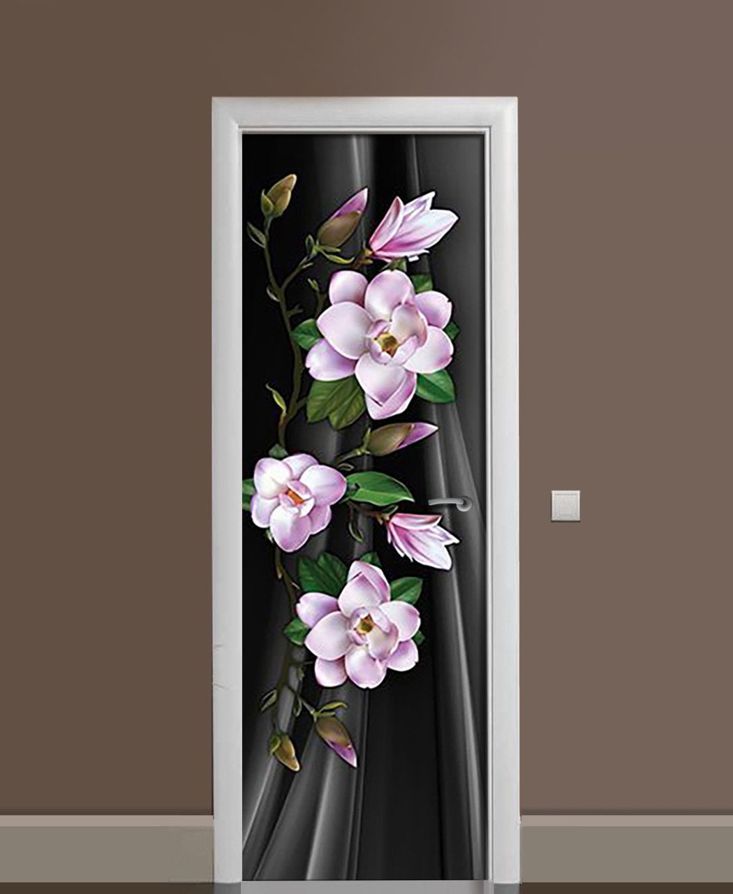 Наклейка 3D на двери Zatarga Опасная магнолия виниловая 650х2000 мм (1323468219) Наклейка 3D на двери Zatarga Опасная магнолия виниловая 650х2000 мм (1323468219)