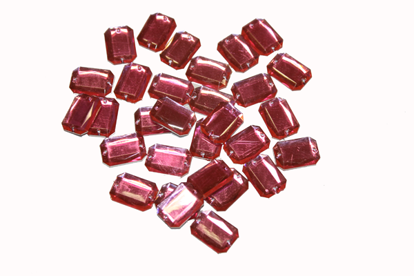 Камни пришивные Восьмиугольник 13х18 мм 30 шт. Розовый Камни пришивные Восьмиугольник 13х18 мм 30 шт. Розовый