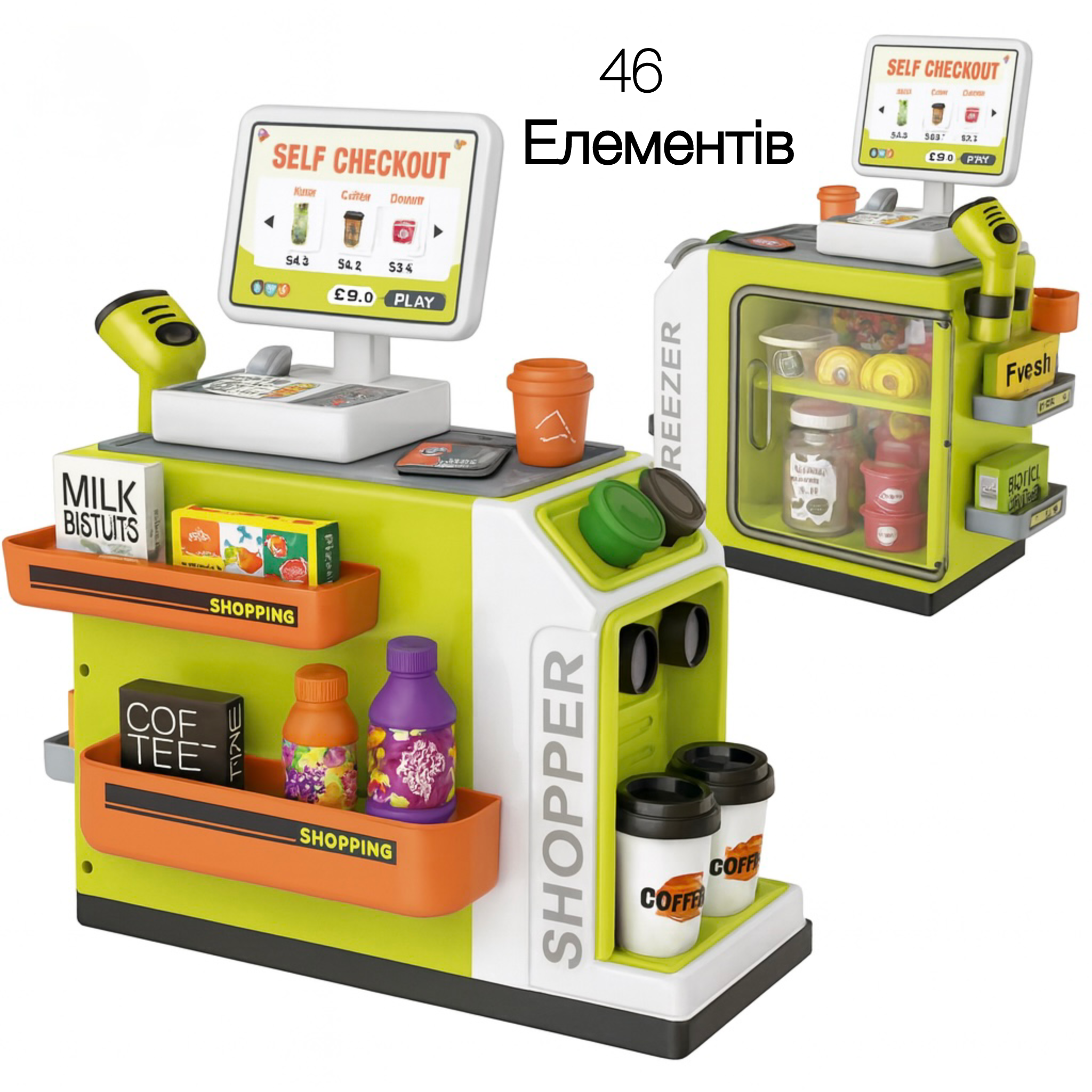 Дитячий касовий апарат Super Market 46 шт. Pелений (136) - фото 4 Дитячий касовий апарат Super Market 46 шт. Pелений (136) - фото 4