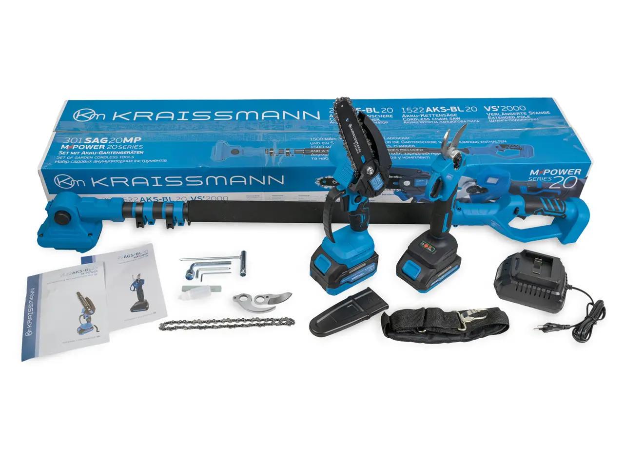 Набор электроинструментов KRAISSMANN 301 SAG 20 MP мини-пила 1522 AKS-BL 20 MP/секатор 25 AGS-BL 20 MP (28859093)
