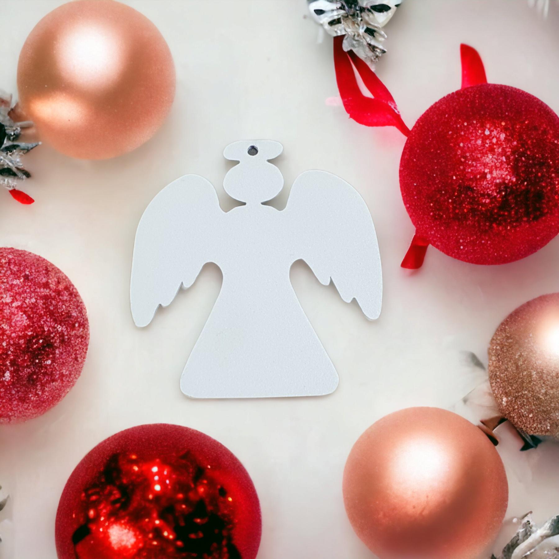 Підвіска новорічна Янгол алюмінієва 8 см Білий - фото 2