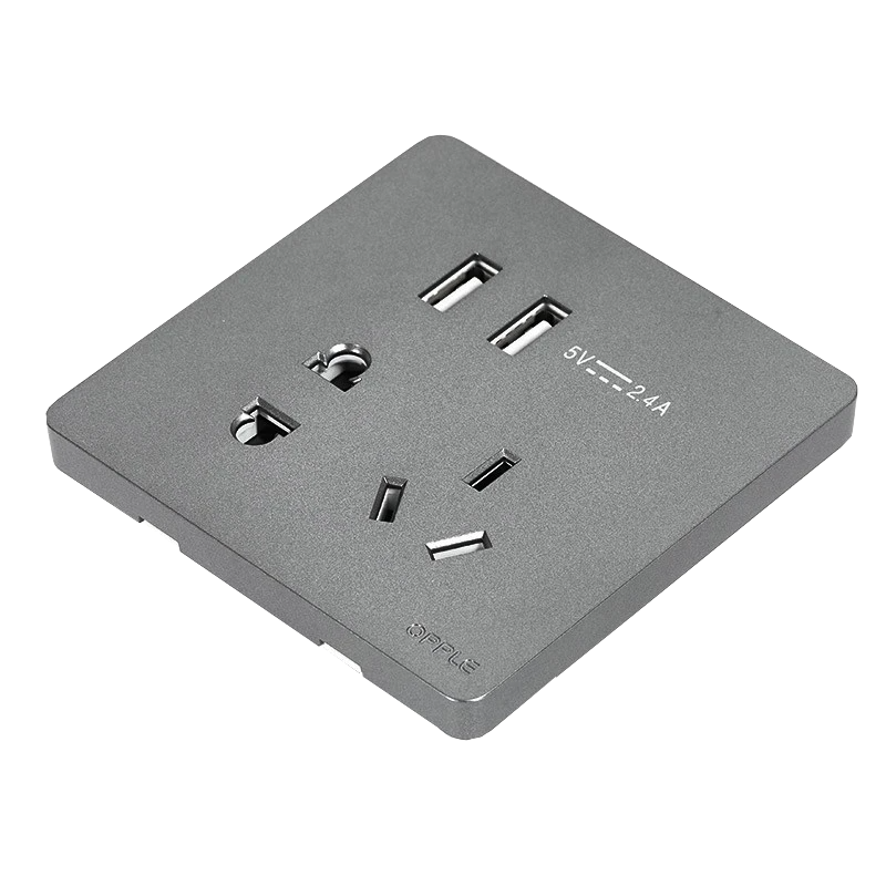 Розетка универсальная двойная с USB OPPLE K12 Grey (K128502-H2) - фото 2