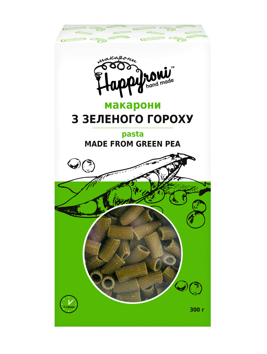 Трубочки из зеленого гороха Happyroni без глютена 300 г (27766383)