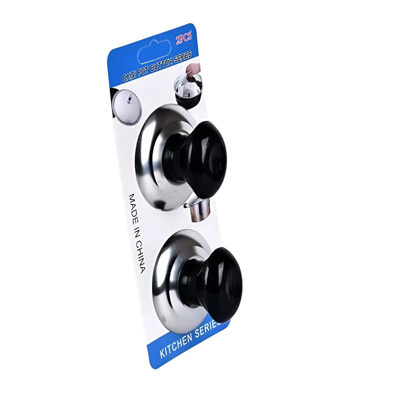 Ручка для кришки сковороди/каструлі GYDL R10043 2 шт. 6х3,5 см Чорний зі сталевим (29425043)