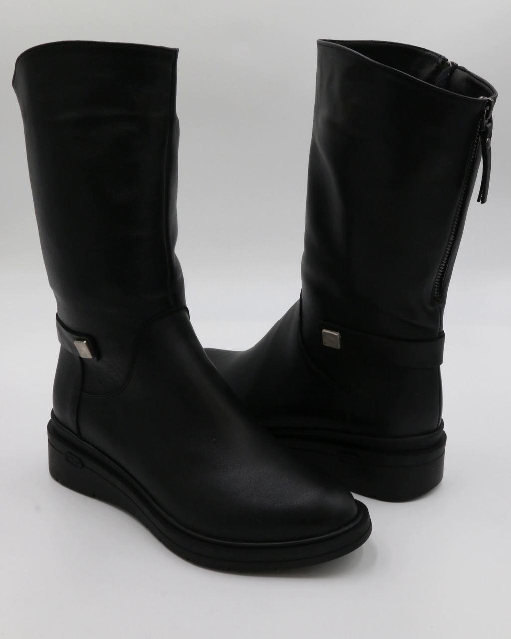 Сапоги женские зимние Pandora кожаные р. 39 Черный (3068) - фото 2