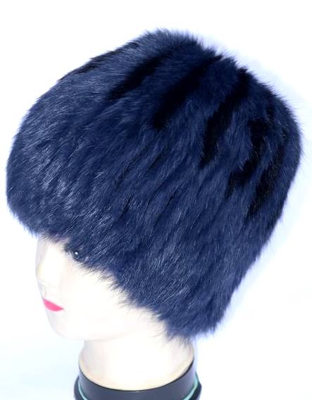 Шапка-кубанка женская натуральная меховая Синий (28301)