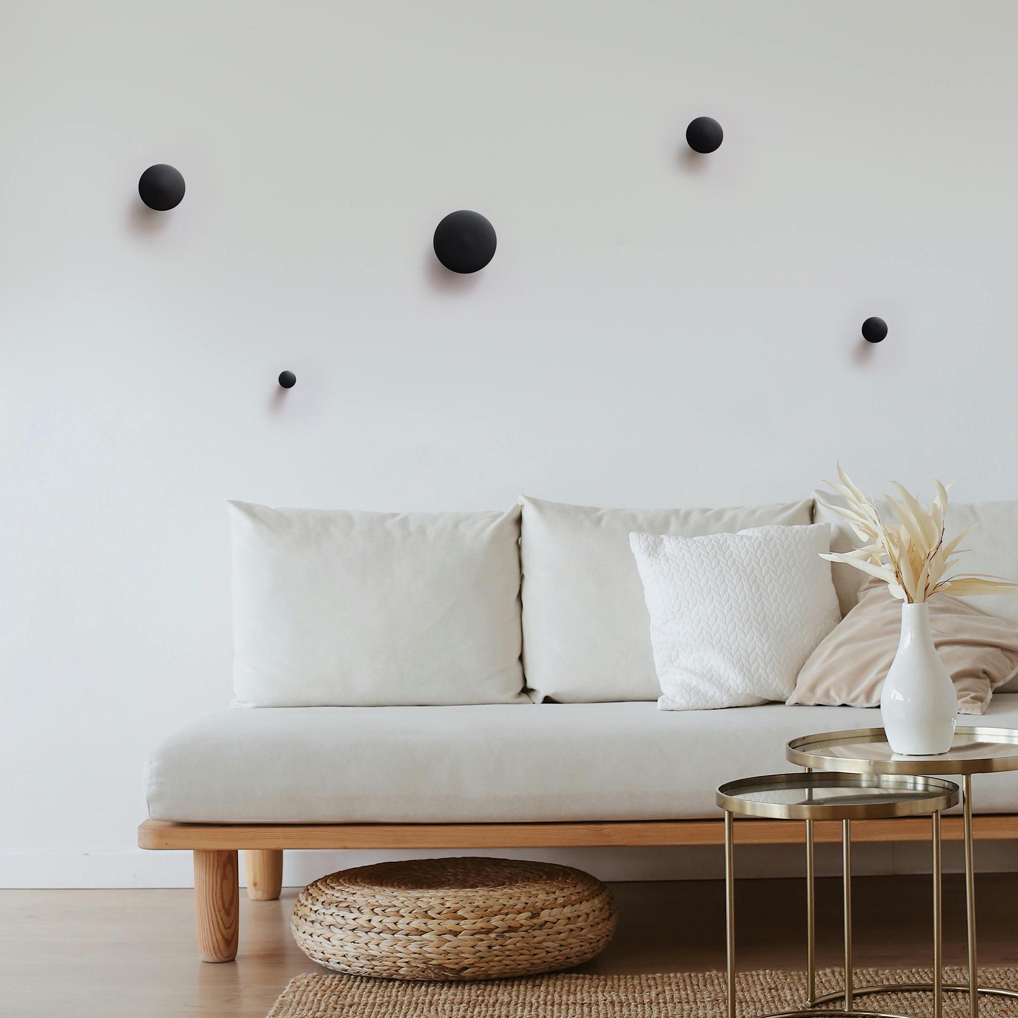 Набор деревянных крючков для одежды ø 35-120 мм 5 шт. Черный (50123) - фото 8