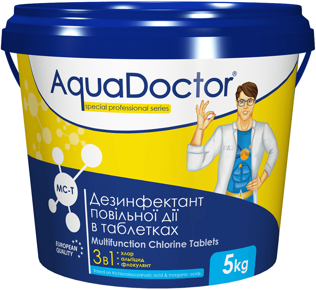 Хлор тривалої дії AquaDoctor MC-T у таблетках 3в1 50 кг