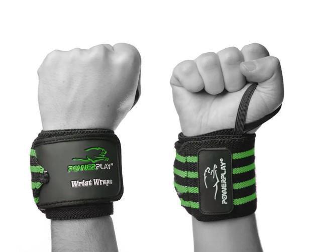 Бинты для запястий PowerPlay 3081 пара Черно-зеленый (PP_3081_Black/Green)
