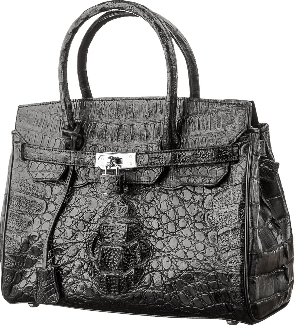 Сумка Crocodile leather 18265 из натуральной кожи крокодила Черный