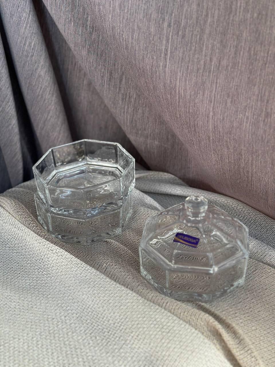 Цукерниця Olens Квартет скло 3 яруси по 300 мл Прозорий (102-015) - фото 2 Цукерниця Olens Квартет скло 3 яруси по 300 мл Прозорий (102-015) - фото 2