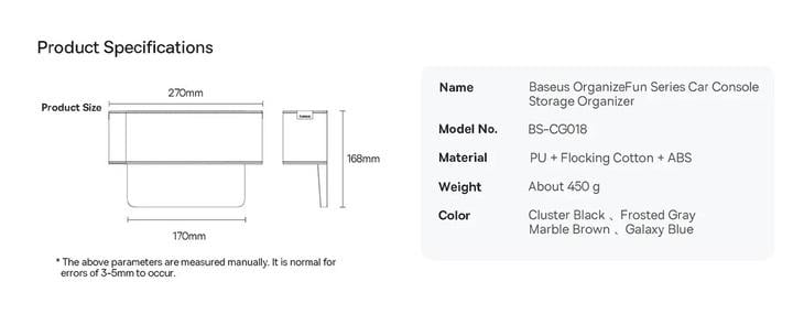 Органайзер в автомобиль BASEUS C20256502111-00 OrganizeFun Series Car Console Storage Organizer Cluster Black (20220546) - фото 10