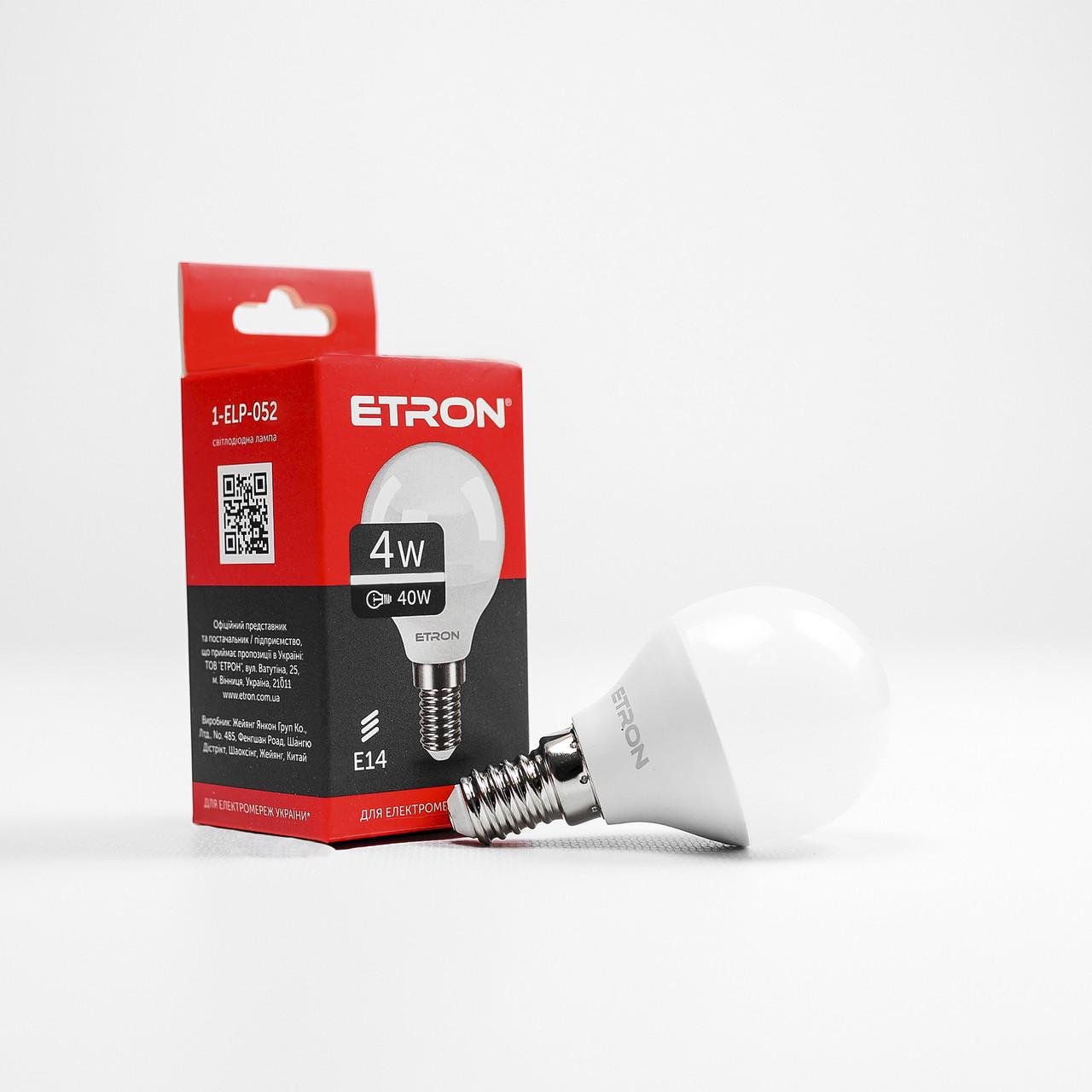 LED лампа ETRON Light 1-ELP-052 G45 4W 4200 K 220 V E14