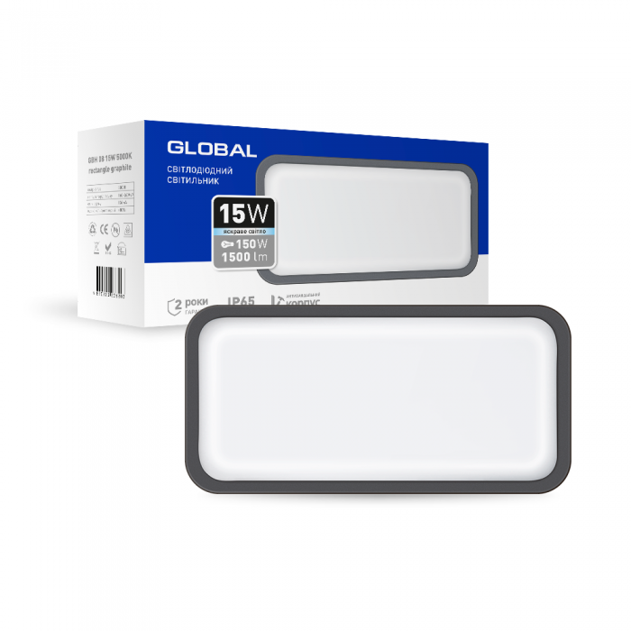 LED-світильник антивандальний Global 1-GBH-08-1550-R 15W 5000K (27568139)