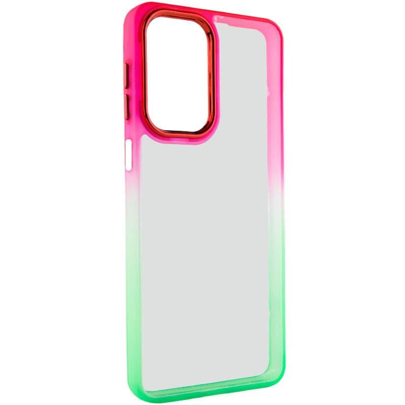 Противоударный чехол TPU+PC Fresh sip series для Realme C67 4G Салатовый /Розовый