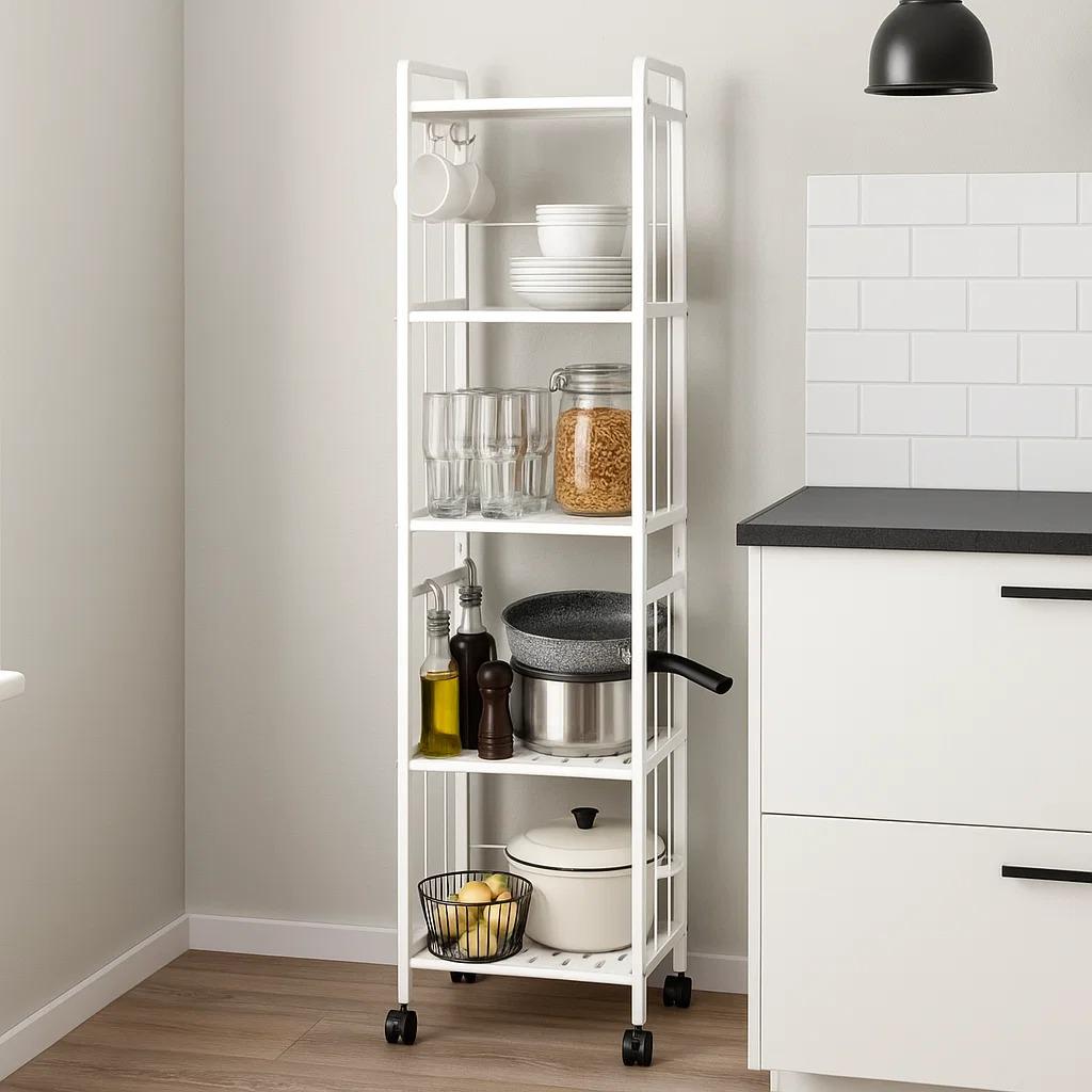 Стеллаж для кухни на колесах 5 ярусов 33х25х141 см (W619-5YBA)