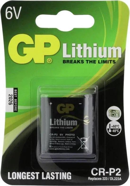 Батарейка GP Lithium 6V DL223/CR-P2/223/DL223A 36x34x19,5 мм (001093) - фото 2