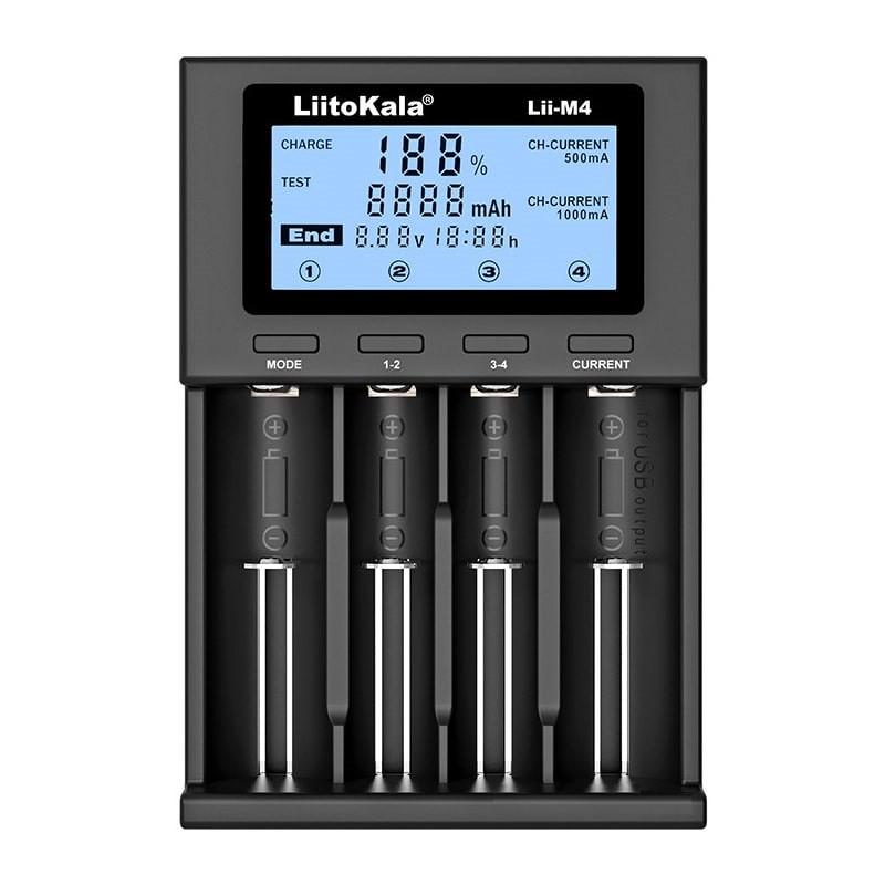 Зарядное устройство для аккумуляторов LiitoKala Lii-M4 АА/ААА/18650/21700/26650 Li-ion/Ni-MH/Ni-Cd (19412)