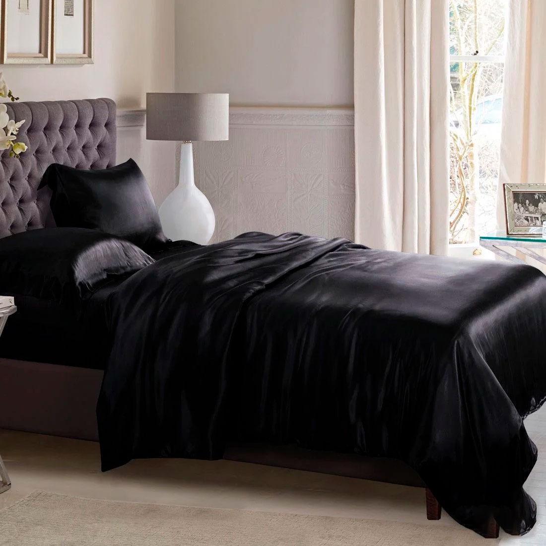 Комплект постільної білизни Еней-плюс A0014 полуторний Чорний (15021526)