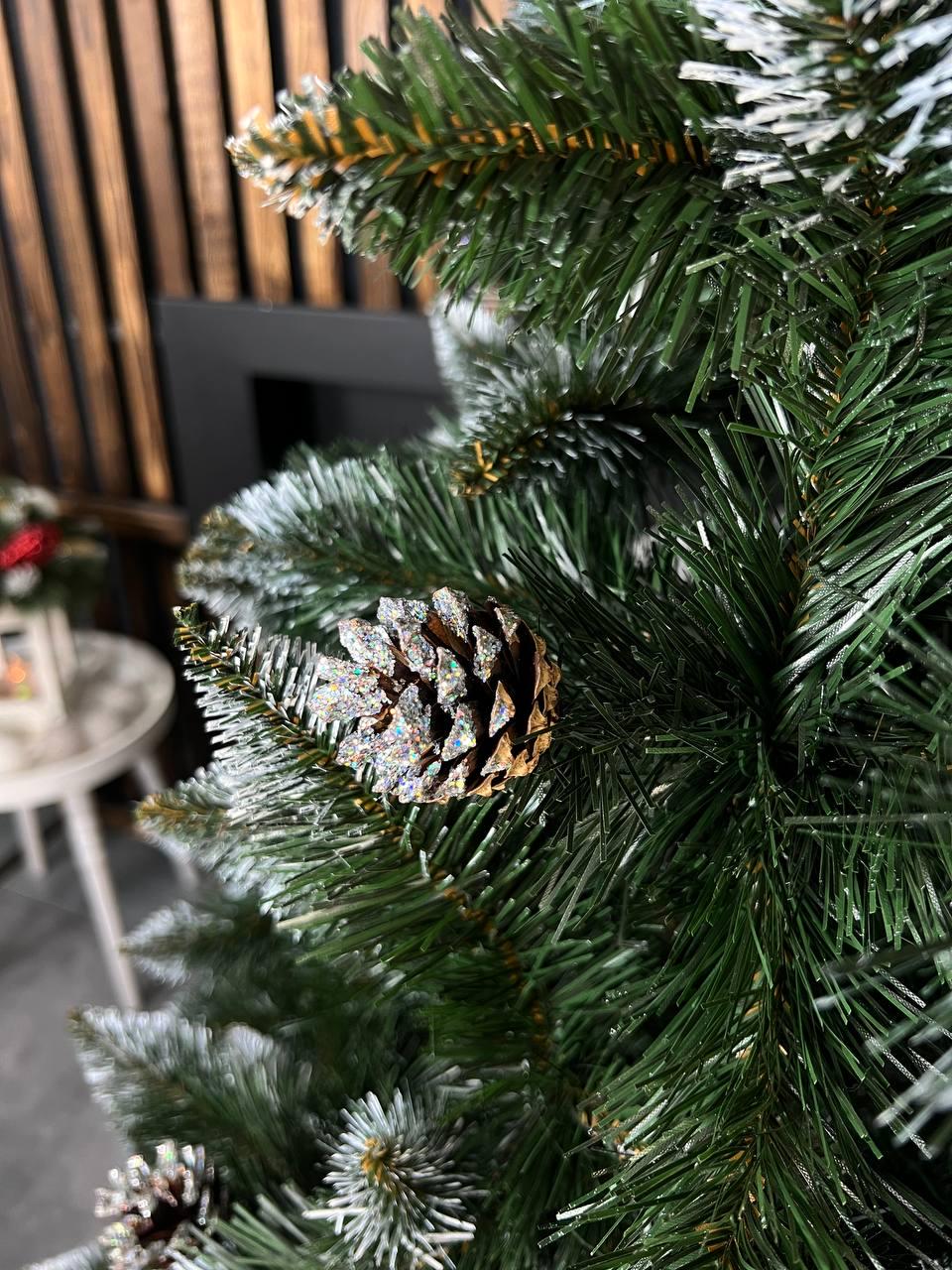 Штучна ялинка засніжена Елітна з шишками 2,5 м Зелений (YA678251) - фото 3