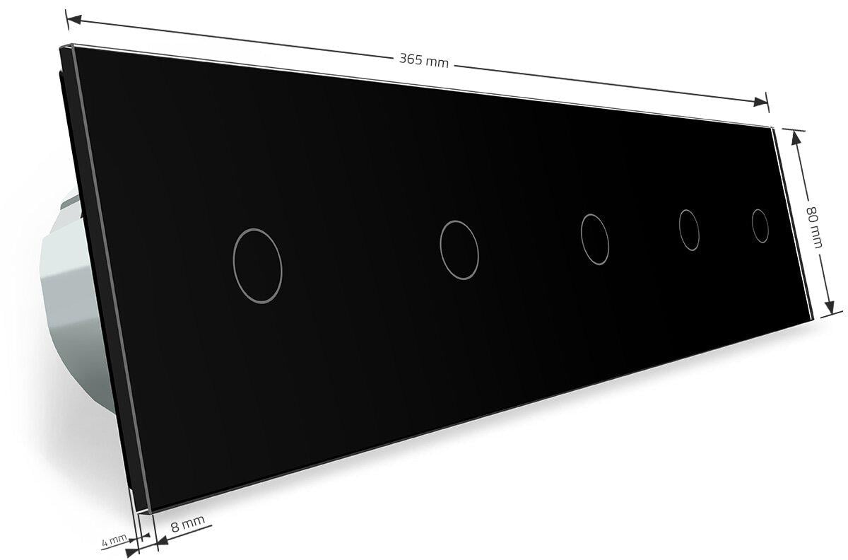 Сенсорный выключатель Livolo ZigBee 5 сенсоров стеклянный Черный (VL-C705Z-12) - фото 4