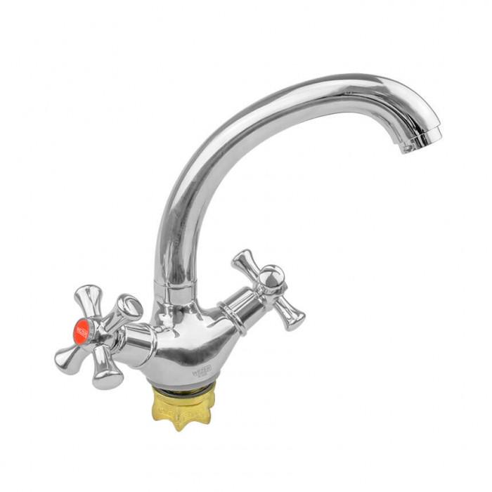 Смеситель для кухни Wezer TLC1-827 1036603 двухвентильный Хром (102238)