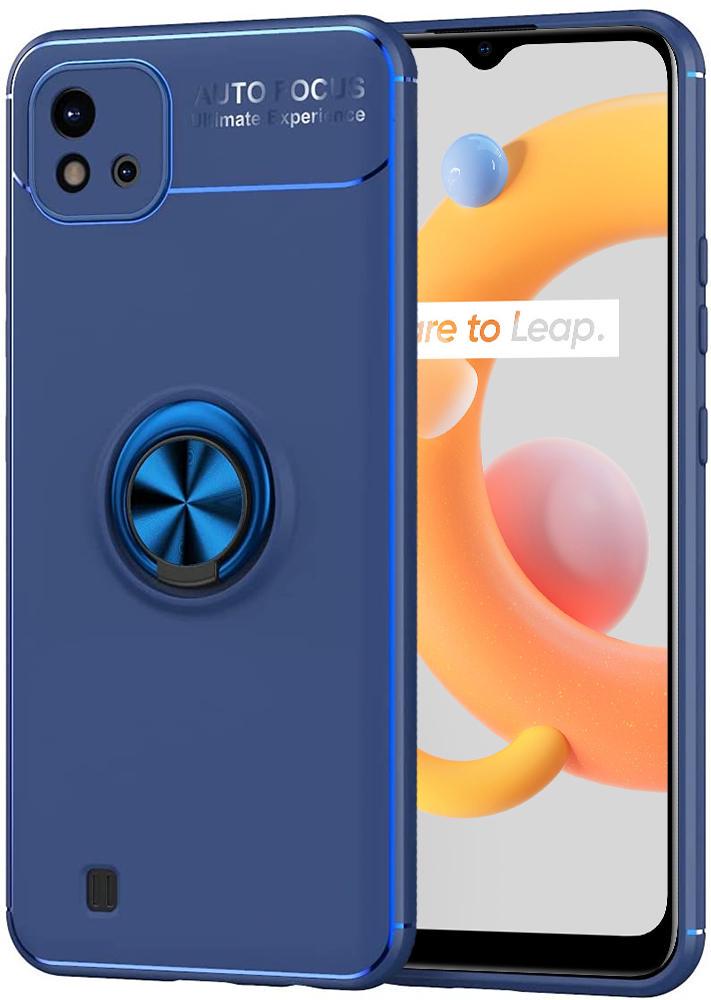 Чехол с кольцом Auto Focus для Realme C11 Blue (23461-28)