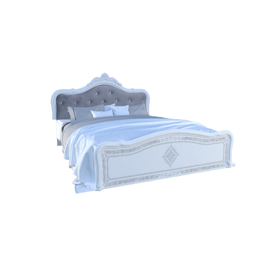 Ліжко з м'якою спинкою Міро-Марк Luiza Люкс Глянець білий 160х200 см (LZ-37-WB)