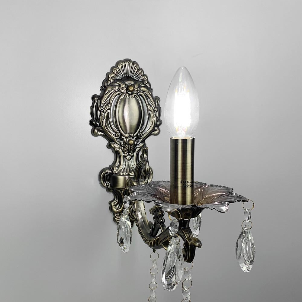 Бра с хрустальными подвесами Бронзовый (11549/1)